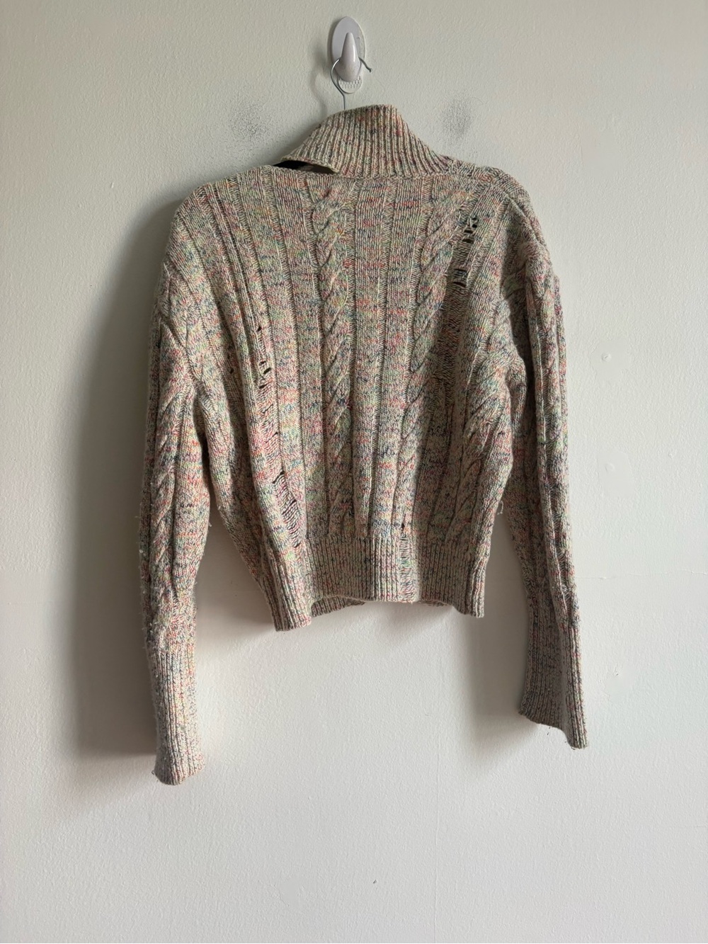 Haikure Sz S Clare Rainbow Wool Cotton Knit Cut Out Sweater - Picture 7 of 10